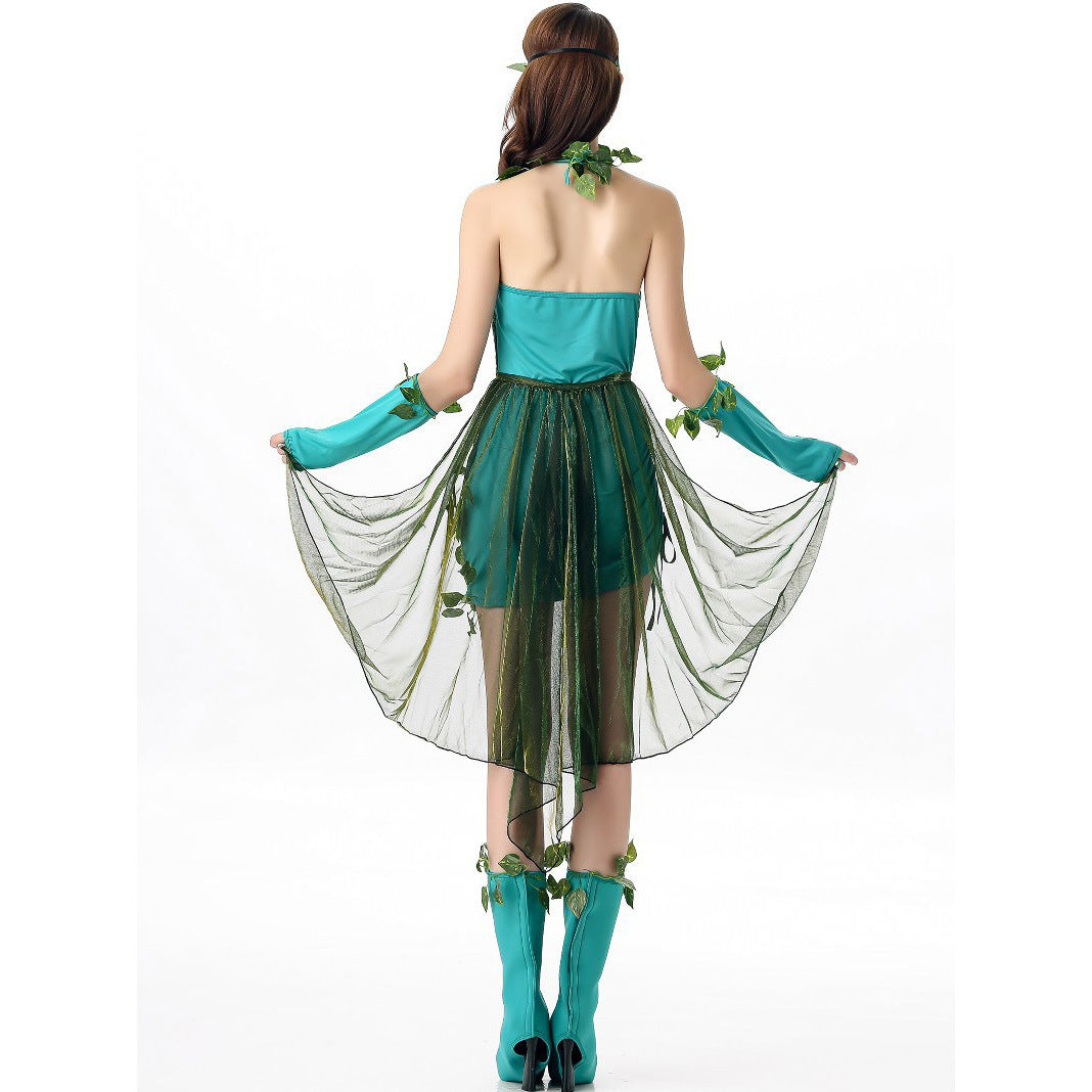 Halloween Wizard of Oz Leaf Green Tree Spirit Forest Theme Party Elf Fairy Devil Poison Vine Costume