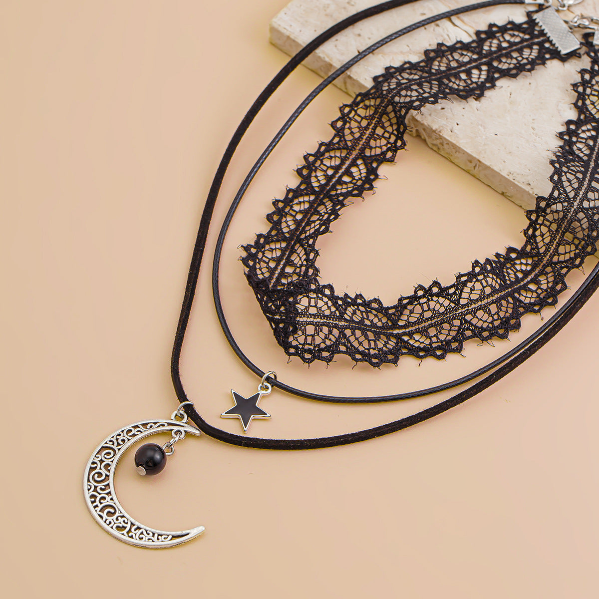 Palace style Lolita lace necklace Halloween retro multi-layer collarbone chain for women