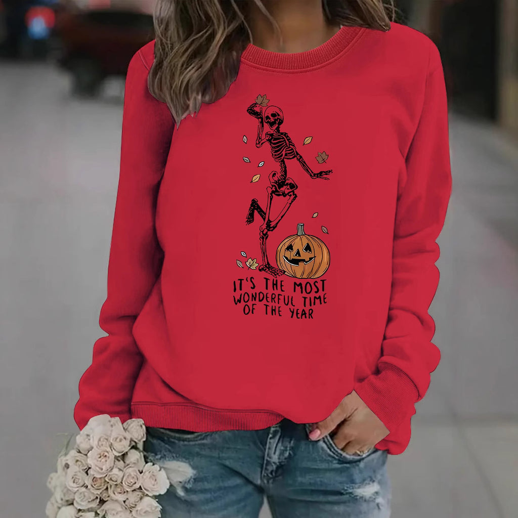 Pumpkin Skull Pullover Sweatshirt