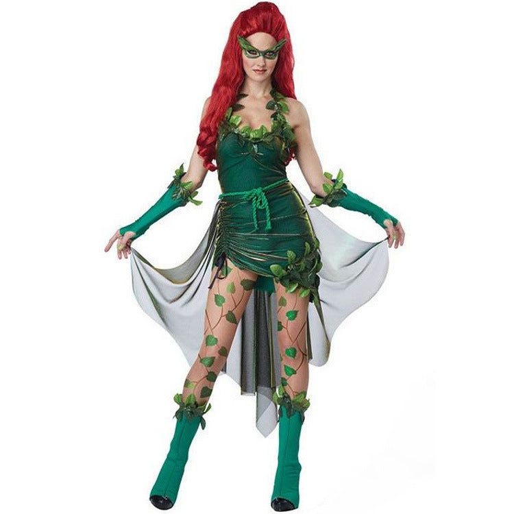 Halloween Wizard of Oz Leaf Green Tree Spirit Forest Theme Party Elf Fairy Devil Poison Vine Costume