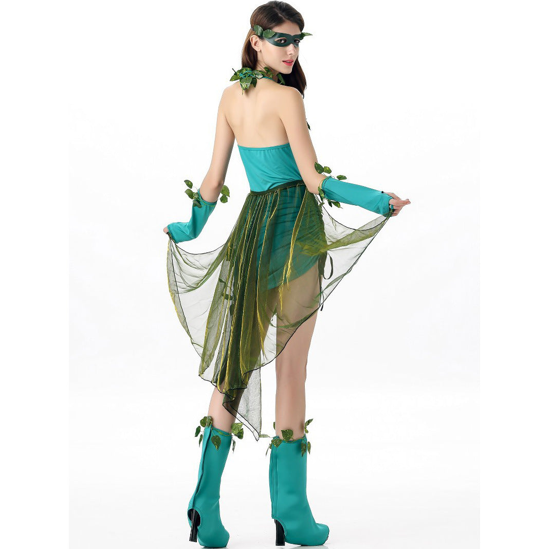 Halloween Wizard of Oz Leaf Green Tree Spirit Forest Theme Party Elf Fairy Devil Poison Vine Costume