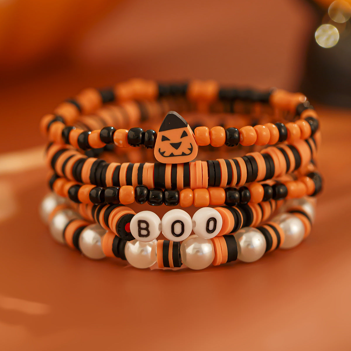 Simple Bat Crystal Bracelet Set Halloween Party Alloy Letter Bracelet