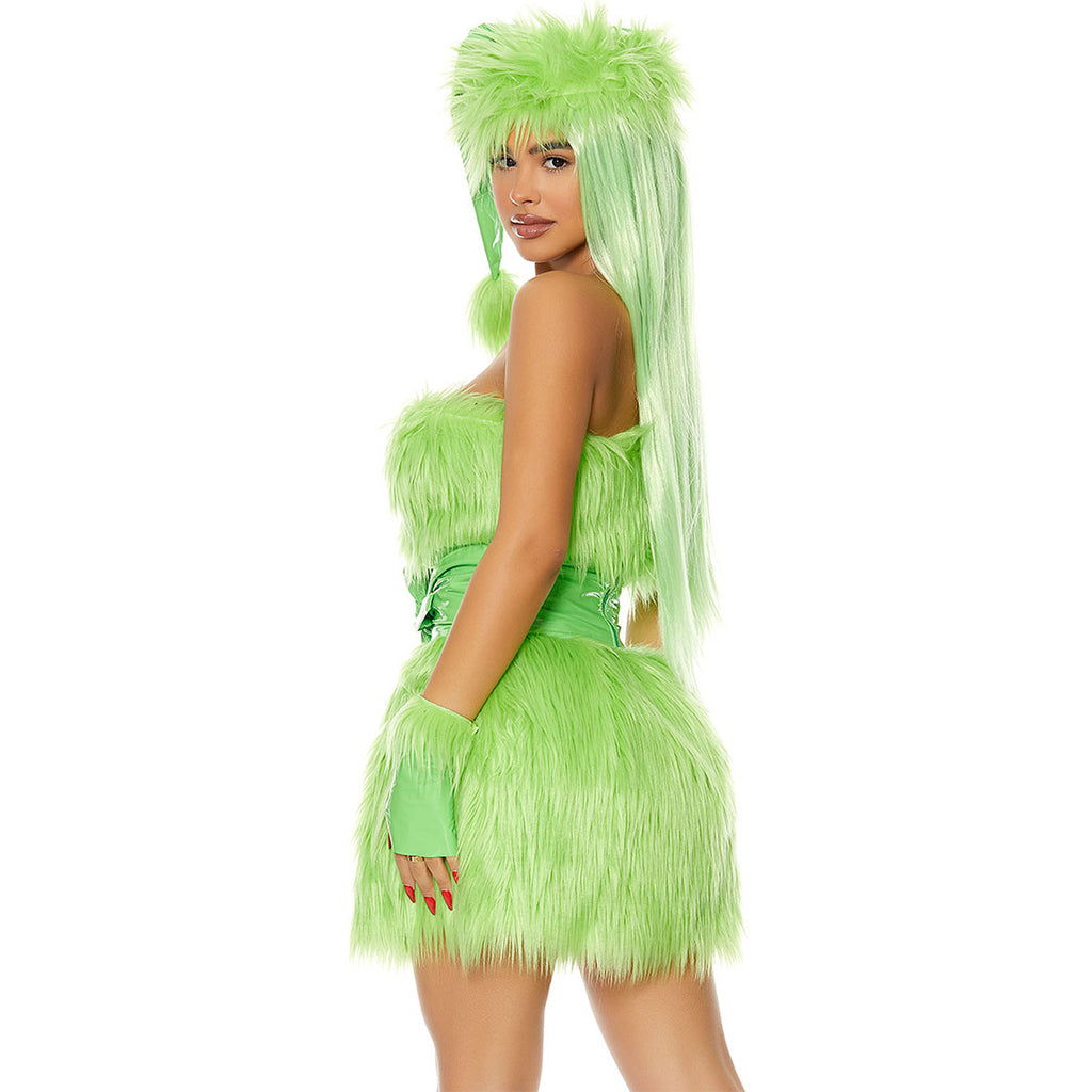 Halloween Green Haired Monster Costume COS