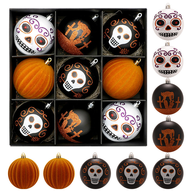 Halloween Decoration Premium Horror Skull Plastic Ball Hanging Ornament Party Decor