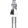 Vampire Clown Costume Halloween Outfit Devil Costume Role Play Checkered Jester Costume