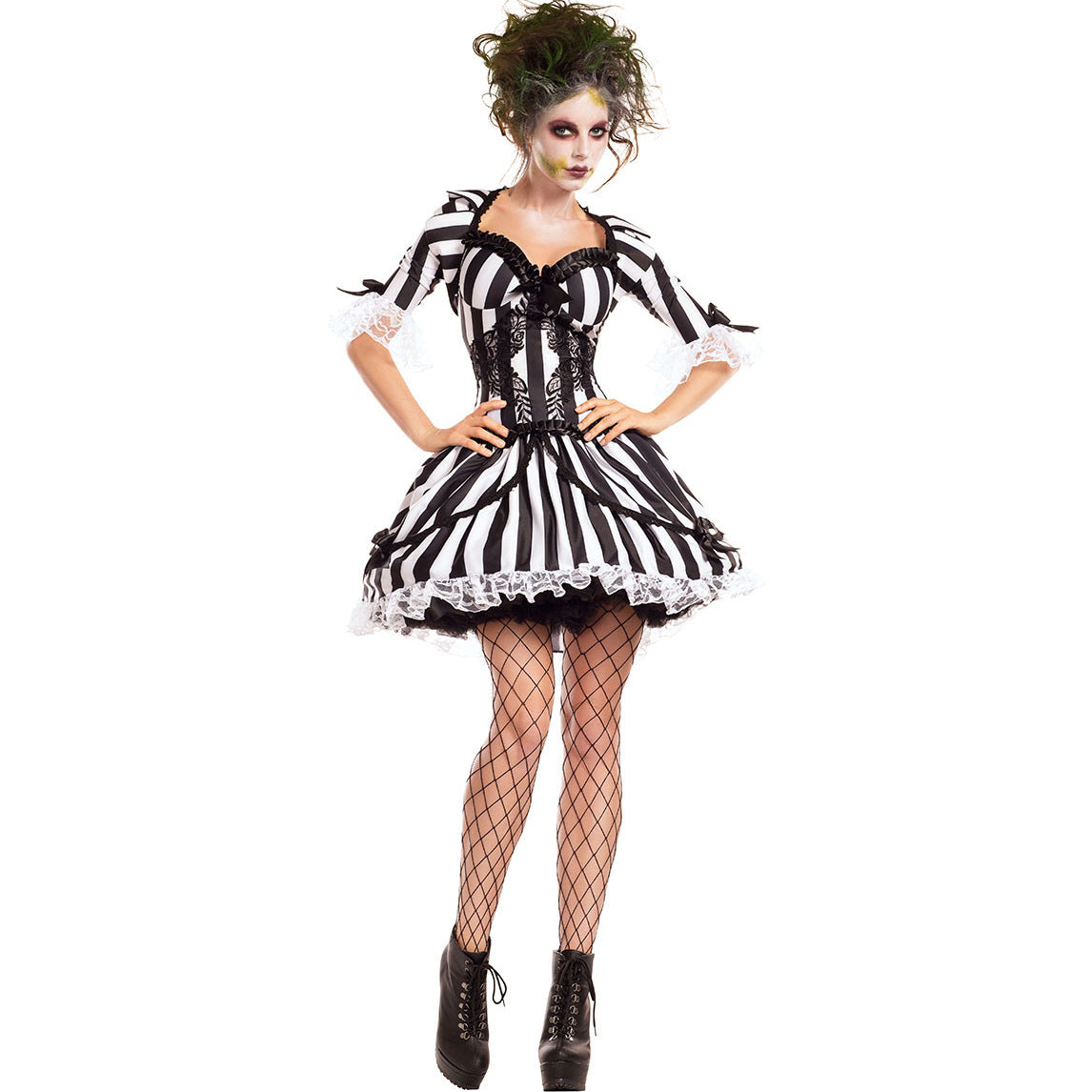 Halloween Striped Devil Costume Vampire Clothing Zombie Grim Reaper Ghost Bride Evil Clown Outfit