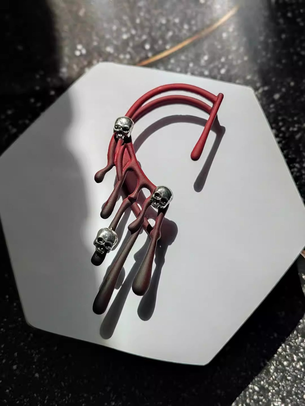Halloween earrings exaggerated lava earrings retro wine red personality cold style earrings