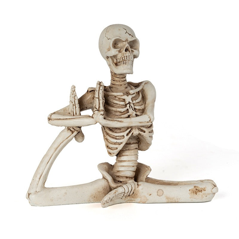 Yoga Skull Figure Decoration Ornament Skeleton Resin Craft Small Decoration