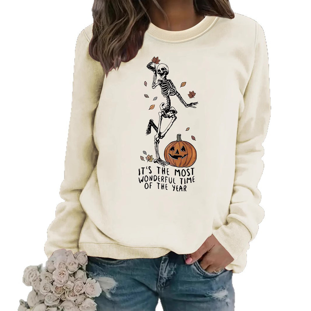 Pumpkin Skull Pullover Sweatshirt