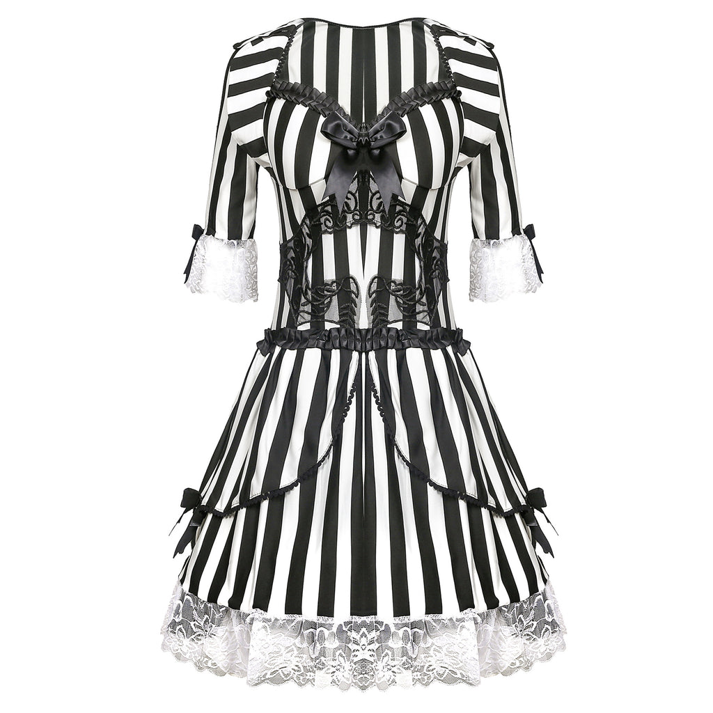Halloween Striped Devil Costume Vampire Clothing Zombie Grim Reaper Ghost Bride Evil Clown Outfit