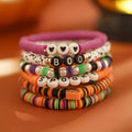 Simple Bat Crystal Bracelet Set Halloween Party Alloy Letter Bracelet