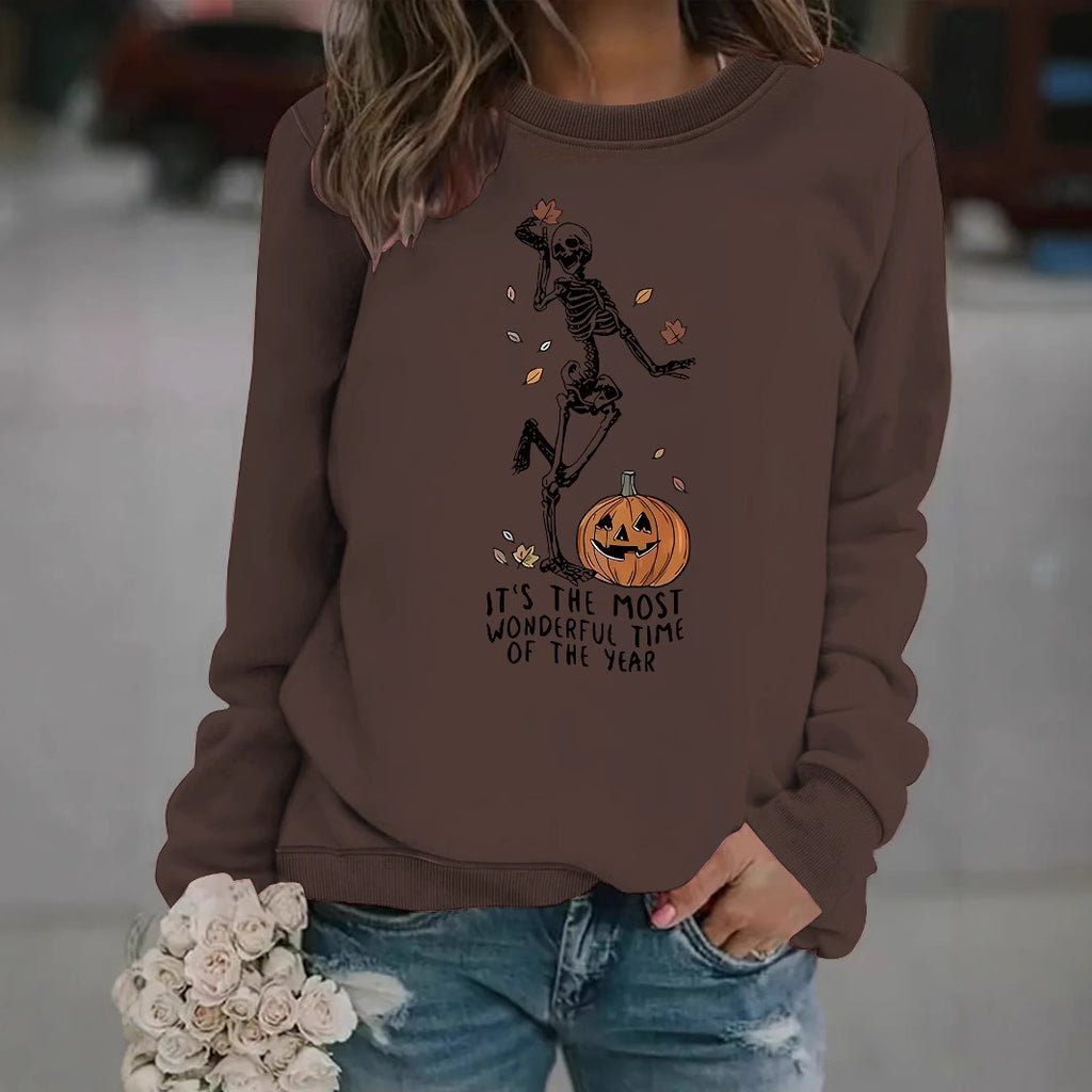 Pumpkin Skull Pullover Sweatshirt