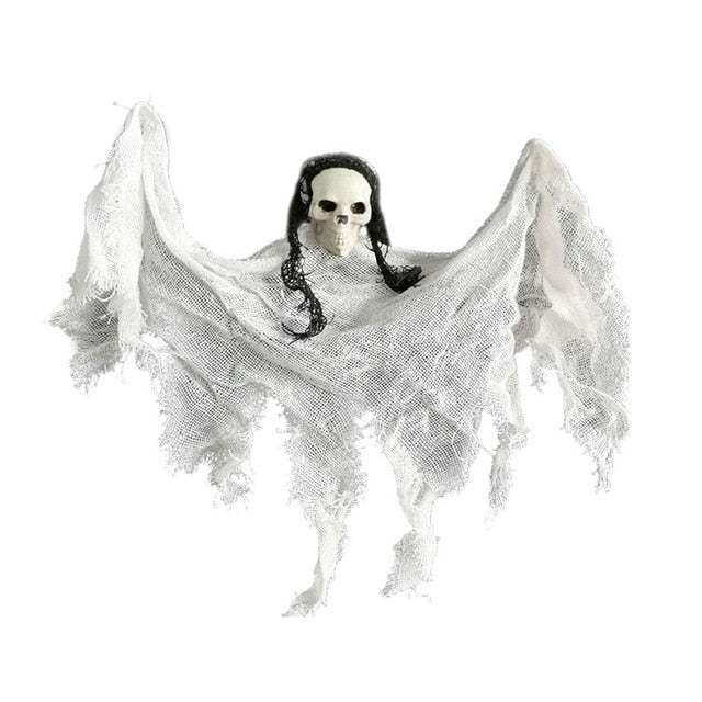 Creepy Skeleton Face Skull Head Hanging Ghost Decoration Horror Haunted House Halloween Props Supplies