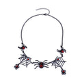 Halloween Creative Spider Necklace Personality Funny Dark Spider Web Short Collarbone Chain Trend