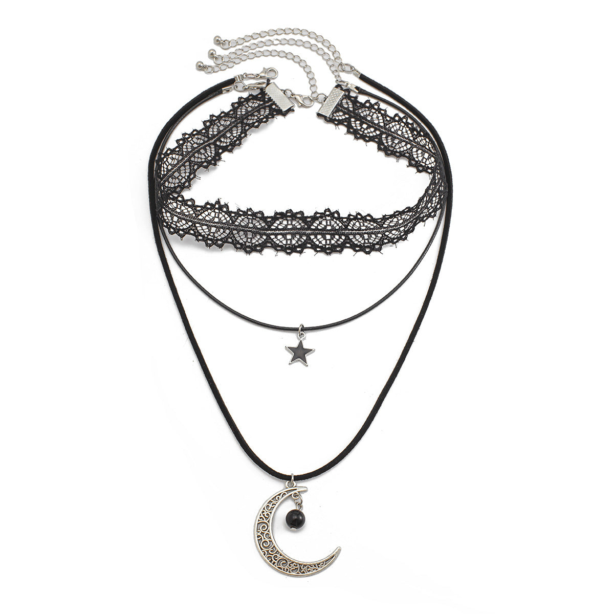 Palace style Lolita lace necklace Halloween retro multi-layer collarbone chain for women