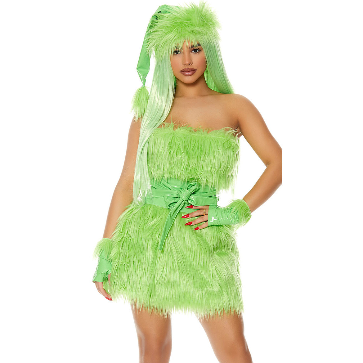 Halloween Green Haired Monster Costume COS