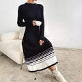 Black and White Stripe Knit Dress