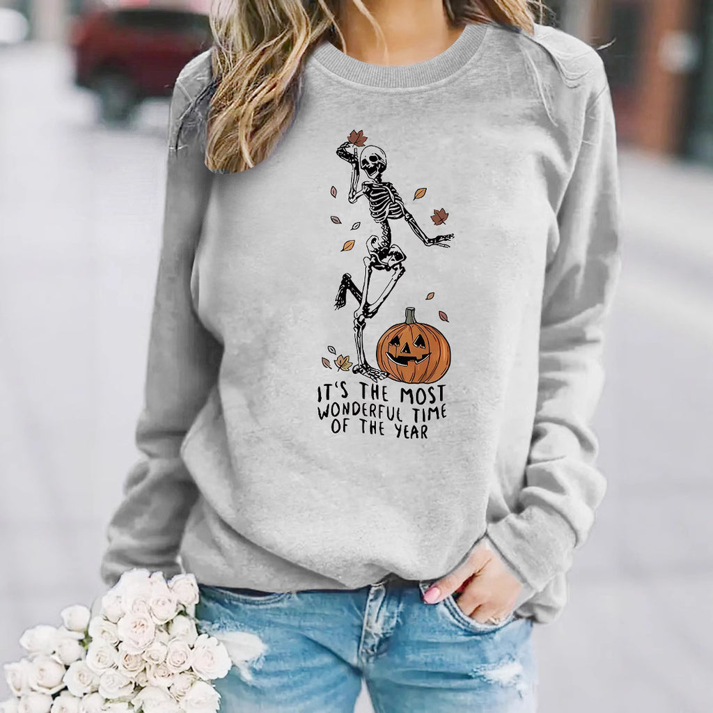Pumpkin Skull Pullover Sweatshirt