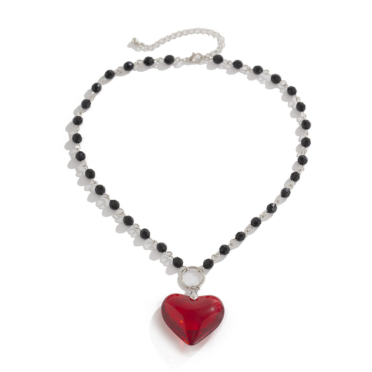 Heart shaped pendant necklace, Halloween personalized bead crystal collarbone chain