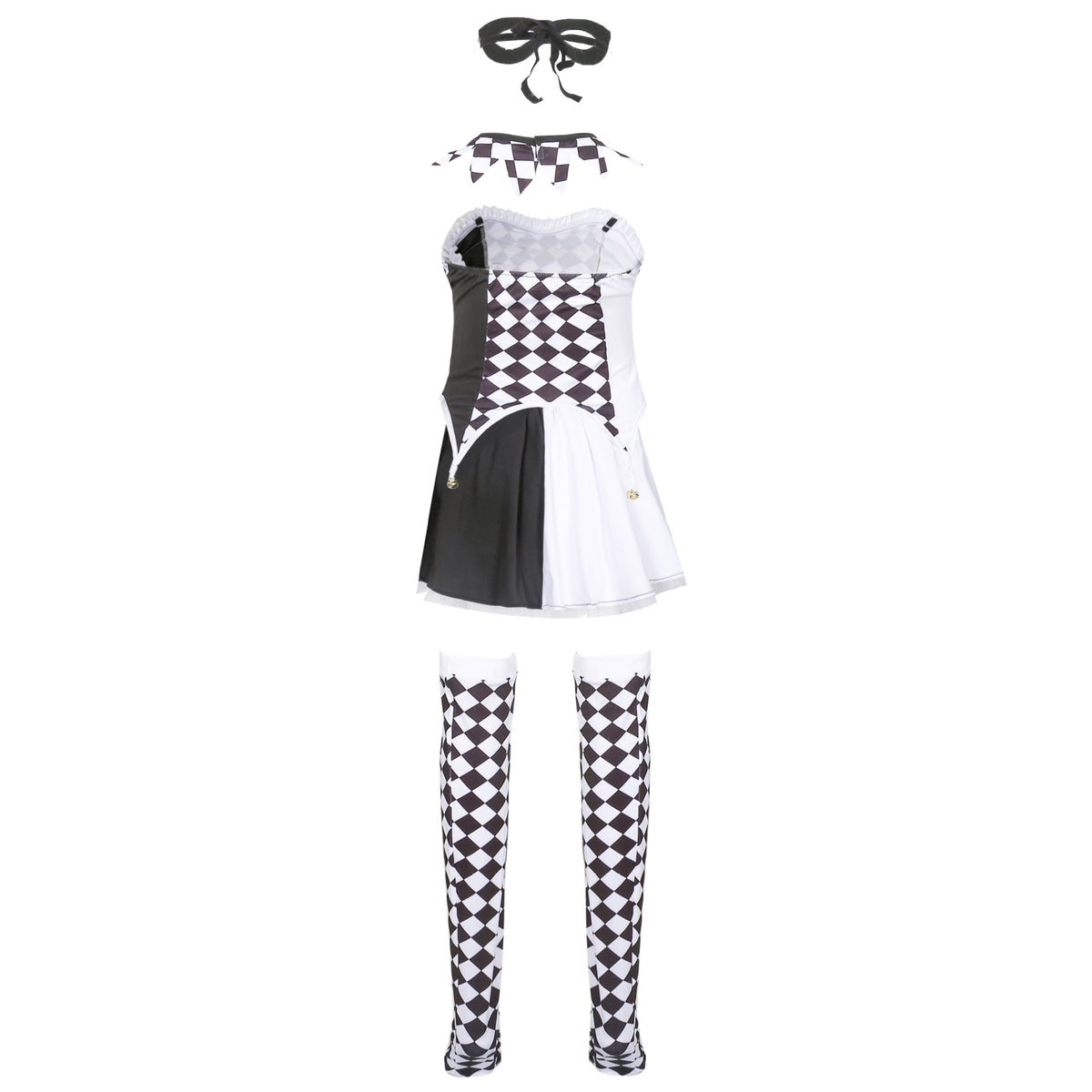 Vampire Clown Costume Halloween Outfit Devil Costume Role Play Checkered Jester Costume