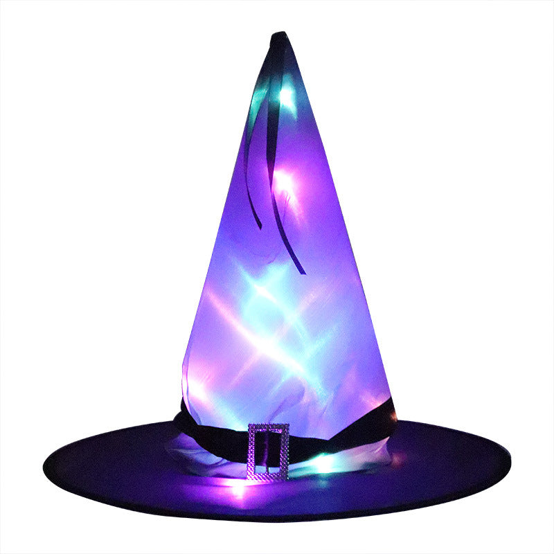 Halloween Hat Halloween Party Decoration Props LED Light Witch Hat Wizard Witch Hat Wizard Hat